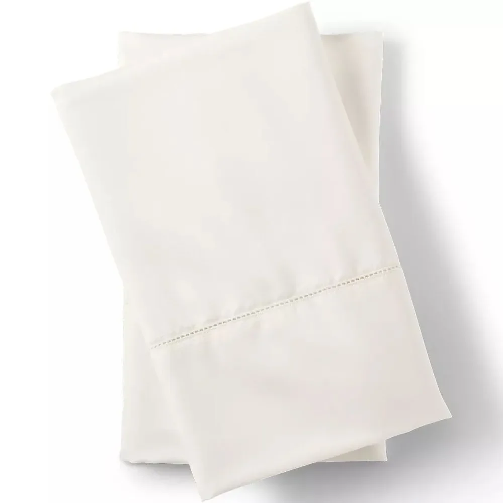 Land's End 700 Count Supima Cotton Top Sheet and Two Pillowcases Ivory King Size